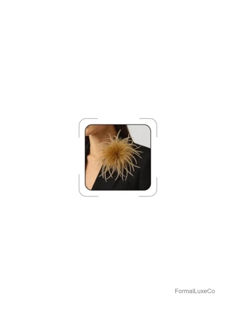 Ostrich Feather Flower Brooch, Large Statement Lapel Pin for Women, Wedding